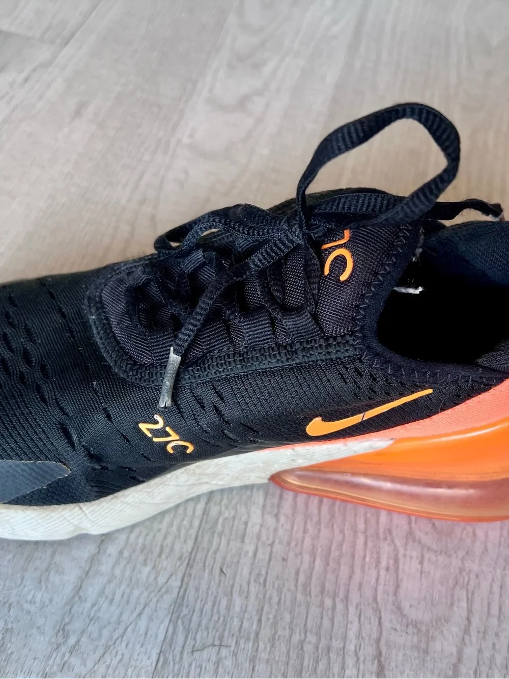Nike Kids Black and Orange Air Max 270 Style Sneakers